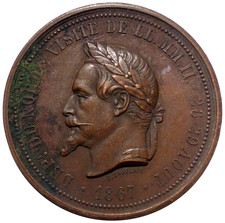 Médaille Napoléon III Visite Chambre de Commerce Lille 1867