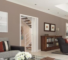 Kit couvre joints plat enrobé Blanc FIBROTUBI pour châssis à galandage L.100cm x