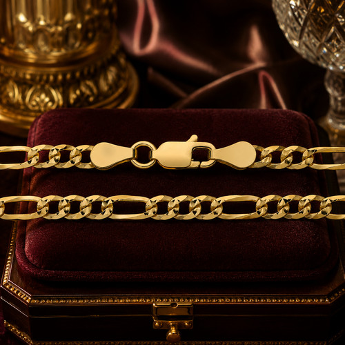 Bracelet figaro pavé - or, 18