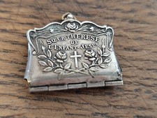 ancien pendentif porte photo reliquaire forme de sac a main