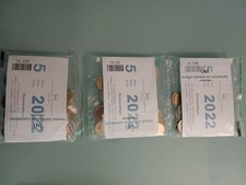 LUXEMBOURG 3 SACHETS 5 series de 9 PIECES  2022 1 c. a 2 EURO  Erasmus/Drapeau..