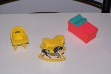 Pour maison fisher price family vintage nursery cheval à bascule, table à langer