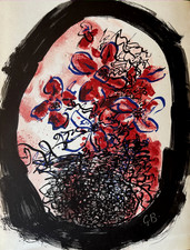 Georges BRAQUE : Bouquet de fleurs, lithographie originale signée 1963
