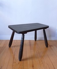 TABLE BASSE EN BOIS MASSIF BRUTALISTE VINTAGE ANNEES 60 70 DESIGN CHALET 1970