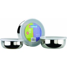 [712000] IBILI Lot de 3 Boîtes alimentaires en Inox avec couvercle en plastiq...