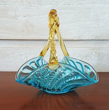 Petit Panier en Verre Ancien