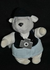 ?Peluche Doudou Souris TARTINE Et CHOCOLAT Rat Blanc Bleu Photographe 16CM TTBE