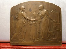 1905 Scarce Art nouveau Plaque by F. Vernon Liege Exposition 73x64mm