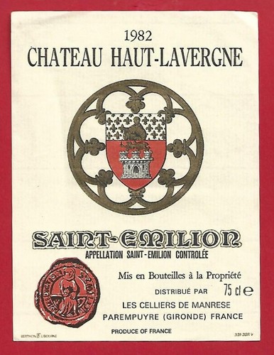 124 etiquette saint - 124-83, saint-emilion