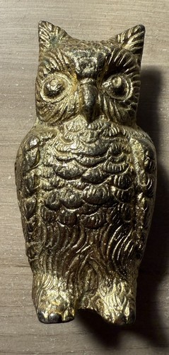 Statue hibou metal - a, argenté
