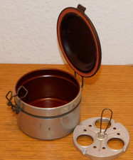 vintage META BASEL switzerland QUART cantine BOITE oeuf SUISSE HERMETAG en ALU