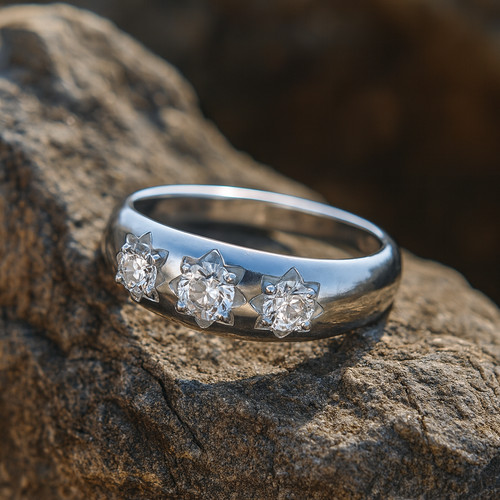 Bague homme trois - , en