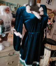 Venez Voir!  Robe Velours Vert profond Féérique Pat In Romantic M/L