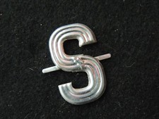 Ancienne Lettre S Aluminium lettrage industrie imprimerie initial métal pochoir