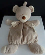 J9. DOUDOU RANGE PYJAMA NICOTOY Ours Bastien beige marron clair croix 55cm - TBE
