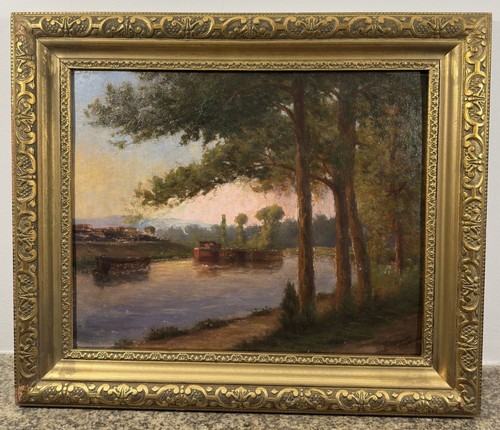 Huile panneau signée mignon - /,