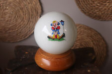 Ancienne lampe boule vintage , bois et opaline , motifs de clowns
