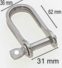 1 Manille à Vis Longue INOX,,Ø 10 mm,Fil Carré,Bateau,Mer,Accastillage,Nautisme