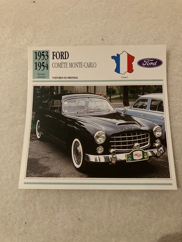 Carte fiche auto ford - fiche,