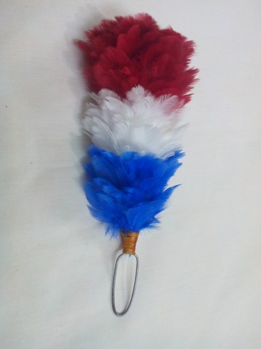 Panache plumes rouge blanc - de,