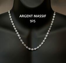 Chaine ou parure pour homme maille grain de café en argent massif 925 neuve 55cm