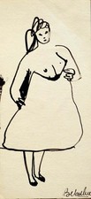 TOPLESS dessin original femme nue érotique cadeau valentin ART artiste BELAUBRE