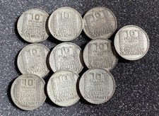 Lot  11 Pièces Argent 10 Frs