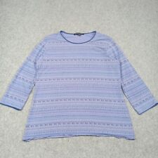 Gudrun Sjoden Jersey Chemisier XL Lyocell Élasthanne Violet Bleu Shirt Haut