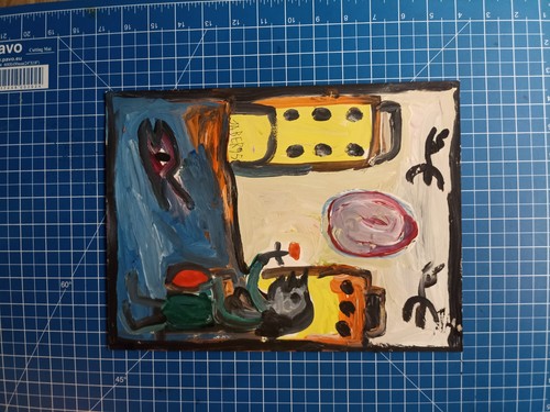 Peinture acrylique sur papier - acrylique,