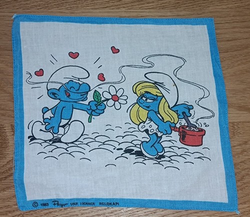 Mouchoir schtroumpfs smurf - mouchoir,