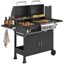 Barbecue hybride gaz - gaz, charbon