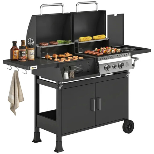 Barbecue hybride gaz charbon - barbecue, 2