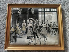 ANCIEN TABLEAU TISSE RUBAN DE