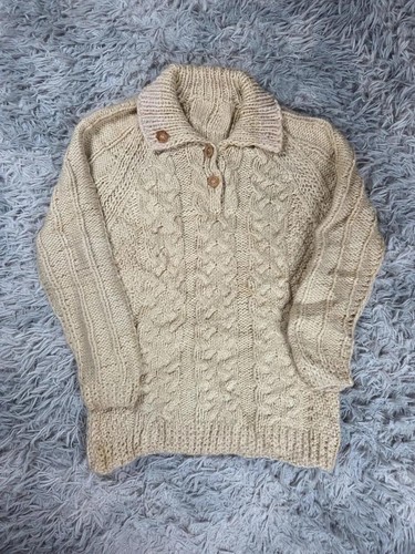 Pull vintage col boutons - col,