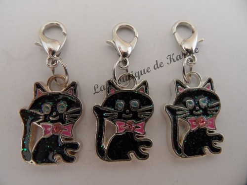 Charms breloque chat noir - breloque,