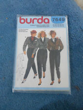 ancien patron Burda haut et bas 7649 34 a 42 epaulettes vintage couture retro