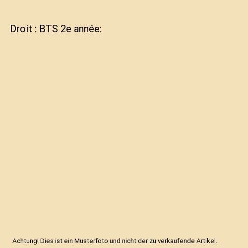 Droit bts 2e - droit,