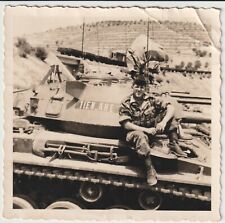 T3- photo soldat français tenue camouflée sur un char TIEN KHE Indochine Vietnam