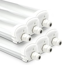 Lot de 6 Réglette LED étanche 150 cm IP65 - Avec connecteur à vis - 48W 5760