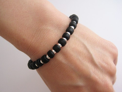 Bracelet perles noires - , miyuki