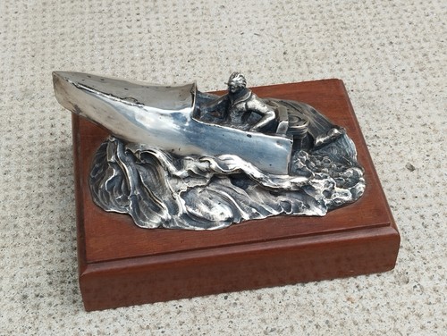 Sculpture bronze argenté - bronze,