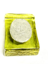 ANCIEN PRESSE PAPIER VERRE SCEAU CACHET ÉTAIN DATE 1735