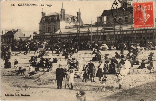 Cpa cherbourg plage - cherbourg.,