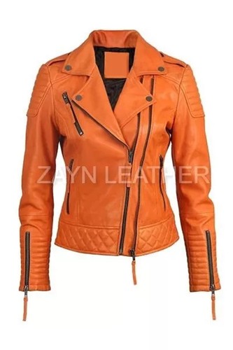 Blouson motard orange pour - orange,