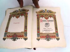 MISSEL RELIGIEUX - CATHOLIQUE - 1900 CUIR ENLUMINE TOUTES PAGES AUX INITIALES CT