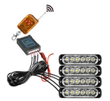 4 x Feux LED Ambre Strobe