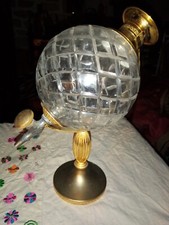 RARE VINTAGE 70 90 FONTAINE WHISKY CRISTAL  TAILLÉ SUPPORT MAPPEMONDE 32 cm 