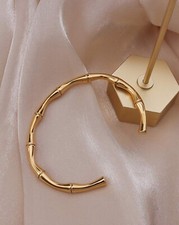 Bracelet Doré Or Femme Bijoux En Acier Inoxydable Jonc Manchette Ouverte Fin