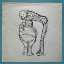 Charles SEMSER (1922-2011) Dessin 1969 Original Abstrait Giacometti Signé D47