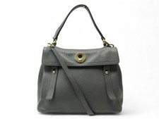 SAC A MAIN YVES SAINT LAURENT MUSE TWO 304681 CUIR GRAINE GRIS HAND BAG 2100€